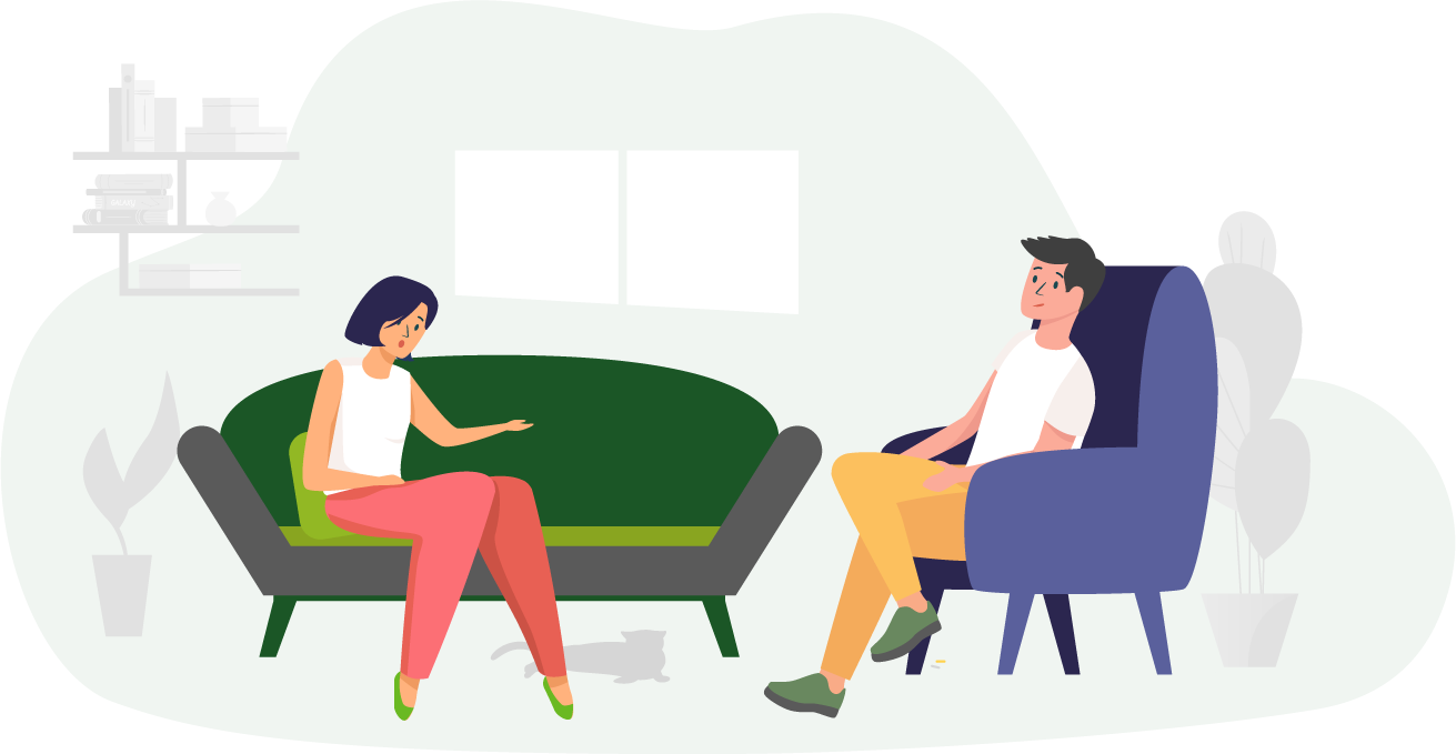 Therapist with person in Health Recovery session